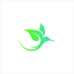 Beautiful Creative Bird Colibri Logo Design Template