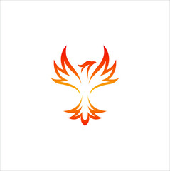 fire bird phoenix creative logo design vector illustration