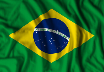 Brazil flag realistic waving - 429226722