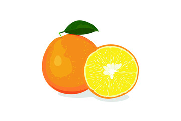 Orange on white background