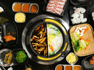 Top View of korean food