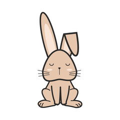 Doodle illustration rabbit vector graphics