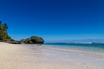 Fototapeta na wymiar Beach with rocks in the Dominican Republic