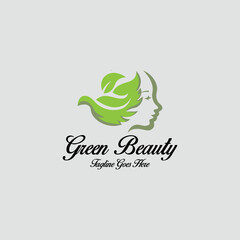 Green beauty logo design template, Vector illustration