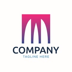 negative space three pillars logo design 