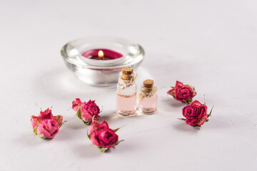 Fototapeta na wymiar rose petals, aromatherapy, spa