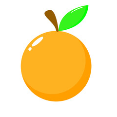 Fresh citrus fruit. Vector illustration of an orange fruit for an icon, logo or symbol on children's book, application, web