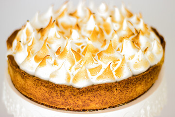 lemon pie. Lemon meringue tart with a biscuit base