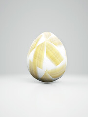 Easter egg on white background. Minimal concept. 3d rendering
