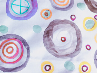Hand Drawn Dots. Multicolour Art Deco Pattern.
