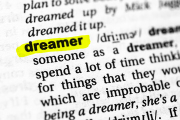 Highlighted word dreamer concept and meaning