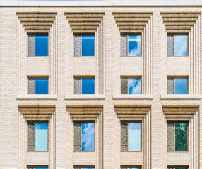 July 2020. London. Architecture and office windows in King Cross, London, England, UK