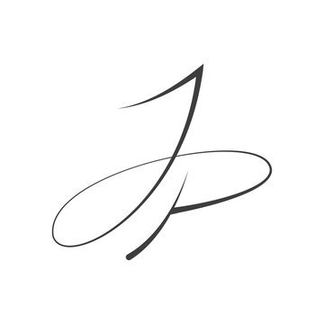 Creative abstract letter pj logo design. Linked letter jp logo design.