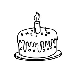 Cake Doodle vector icon. Drawing sketch illustration hand drawn cartoon line eps10