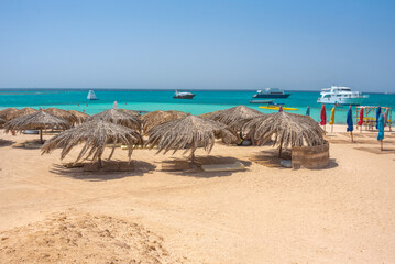 Hurghada, Egypt. Paradise Island ( Giftun Island ) at sunny april day in Red Sea.