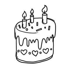 Cake Doodle vector icon. Drawing sketch illustration hand drawn cartoon line eps10