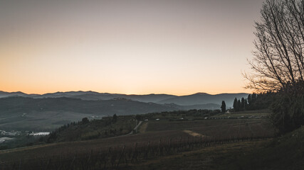 sunset over the mountains