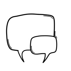 Naklejka premium Speech bubble Doodle vector icon. Drawing sketch illustration hand drawn cartoon line eps10