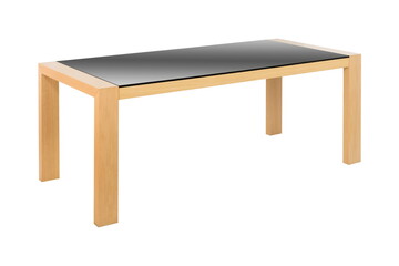 Table brown wooden glass insulated