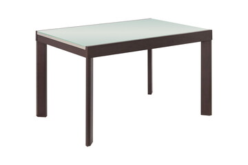 Table brown wooden glass insulated
