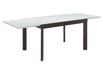 Table brown wooden glass insulated
