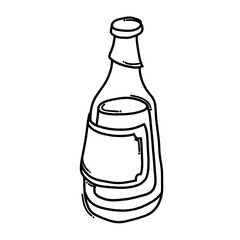 Alcohol bottle Doodle vector icon. Drawing sketch illustration hand drawn cartoon line eps10