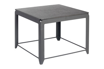 black wooden metal table isolate