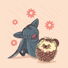 bat and hedgehog
