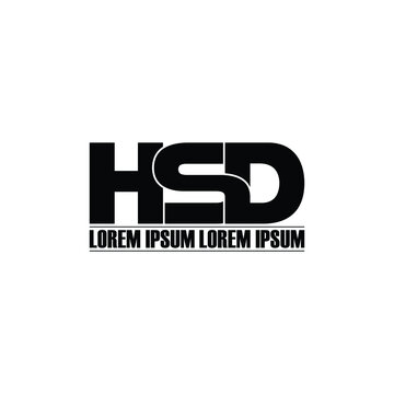 HSD letter monogram logo design vector