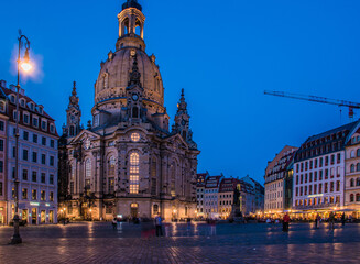 Obraz premium 17 May 2019 Dresden, Germany - Lutheran church Dresden Frauenkirche in Dresden