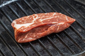 Beef Steak on a grill pan
