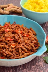 Kering Tempe or spicy sweet fried tempeh. Indonesian cuisine