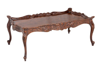 wooden brown table furniture isolated