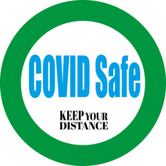 Green sticker , covid safe