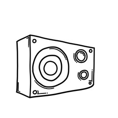 Speaker Doodle vector icon. Drawing sketch illustration hand drawn cartoon line eps10