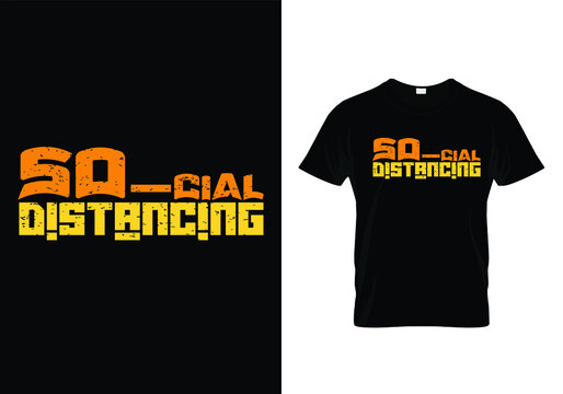 social distancing modern t-shirt design