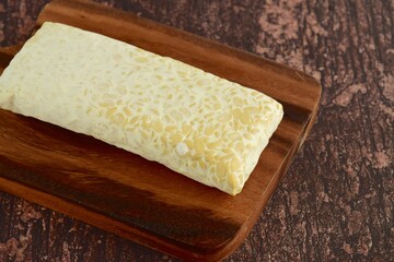 Sliced Tempeh on Wooden Board