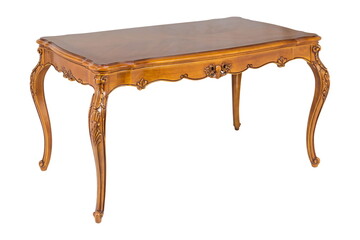 wooden brown table furniture isolated