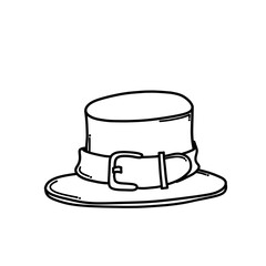 Top hat Doodle vector icon. Drawing sketch illustration hand drawn cartoon line eps10