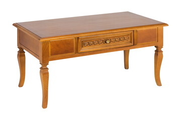 wooden brown table furniture isolated