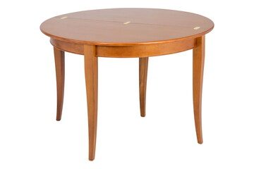 Wooden round brown table isolated