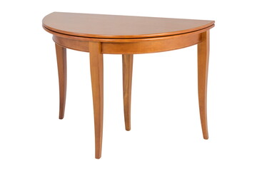 Wooden round brown table isolated