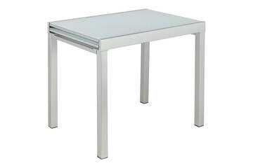 Table gray metal glass insulated