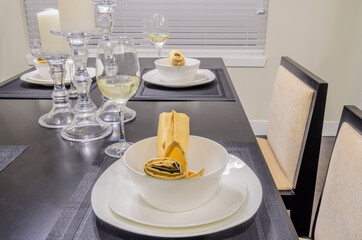 Modern dining room in luxury house.