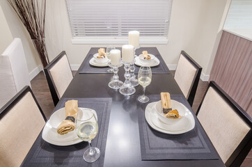Modern dining room in luxury house.