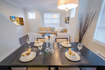 Modern dining room in luxury house.