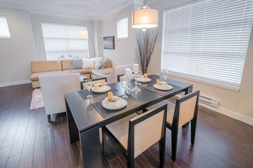Modern dining room in luxury house.