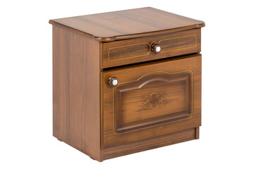 wooden brown furniture bollard in isolation