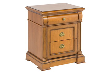 wooden brown furniture bollard in isolation