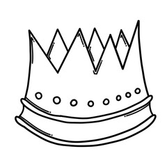 Crown Doodle vector icon. Drawing sketch illustration hand drawn cartoon line eps10
